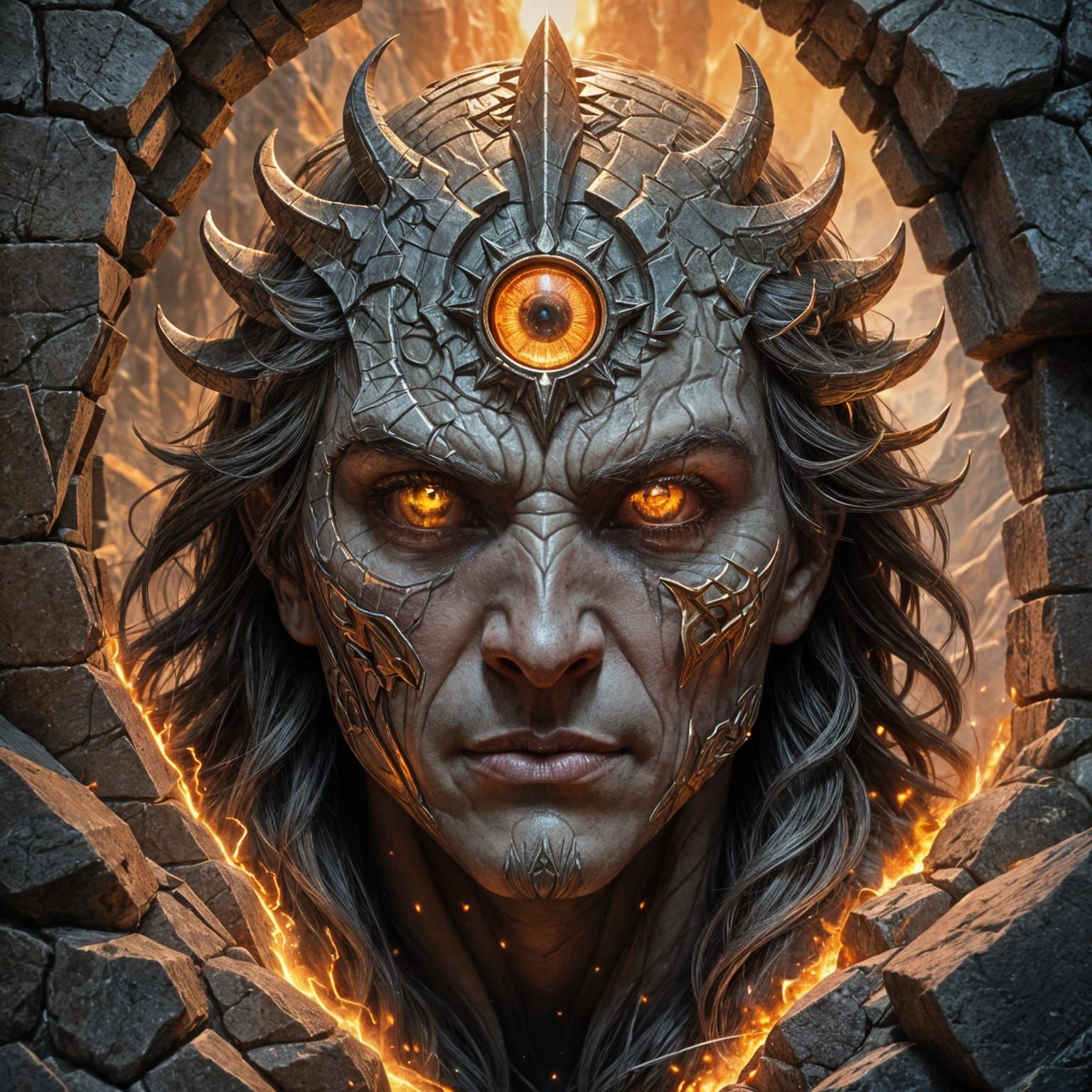 Surreal Rock Oracle Telepath in Triadic Colors