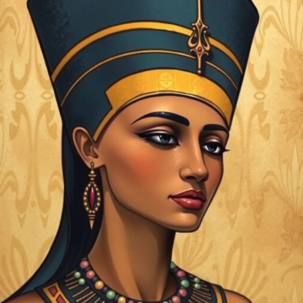 Nefertiti in Elegant Art Nouveau Style