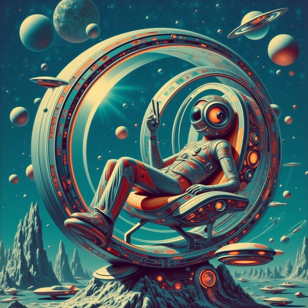 1970s Futuristic Utopia in Vibrant Colors