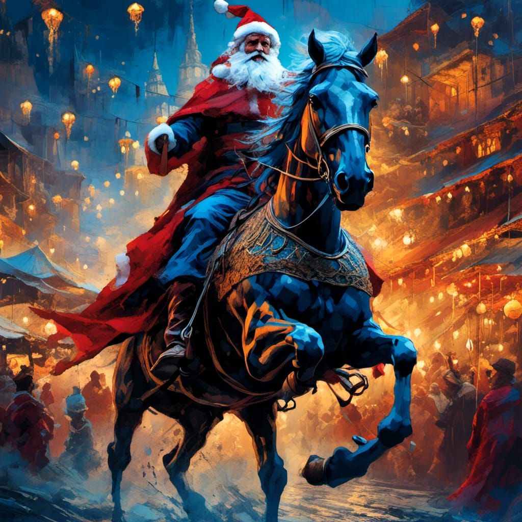 Lady Godiva as Santa Claus in Comic Book Art