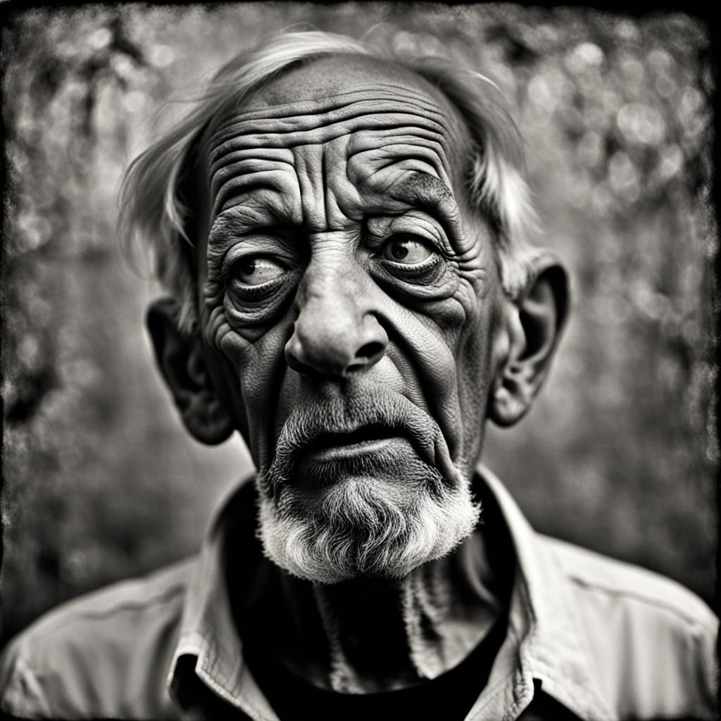 Disturbing Portrait in Roger Ballen Style