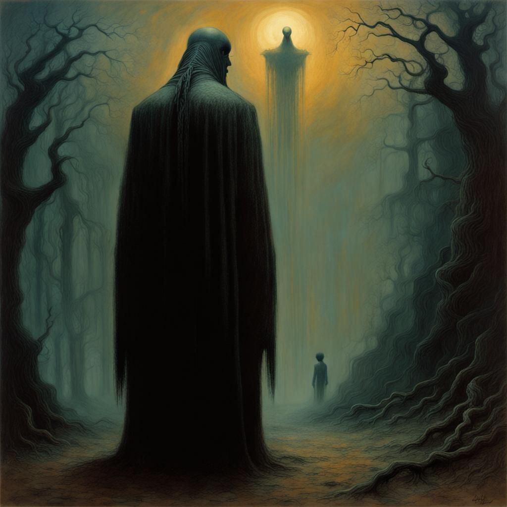 Macabre Undertaker in Dystopian Style