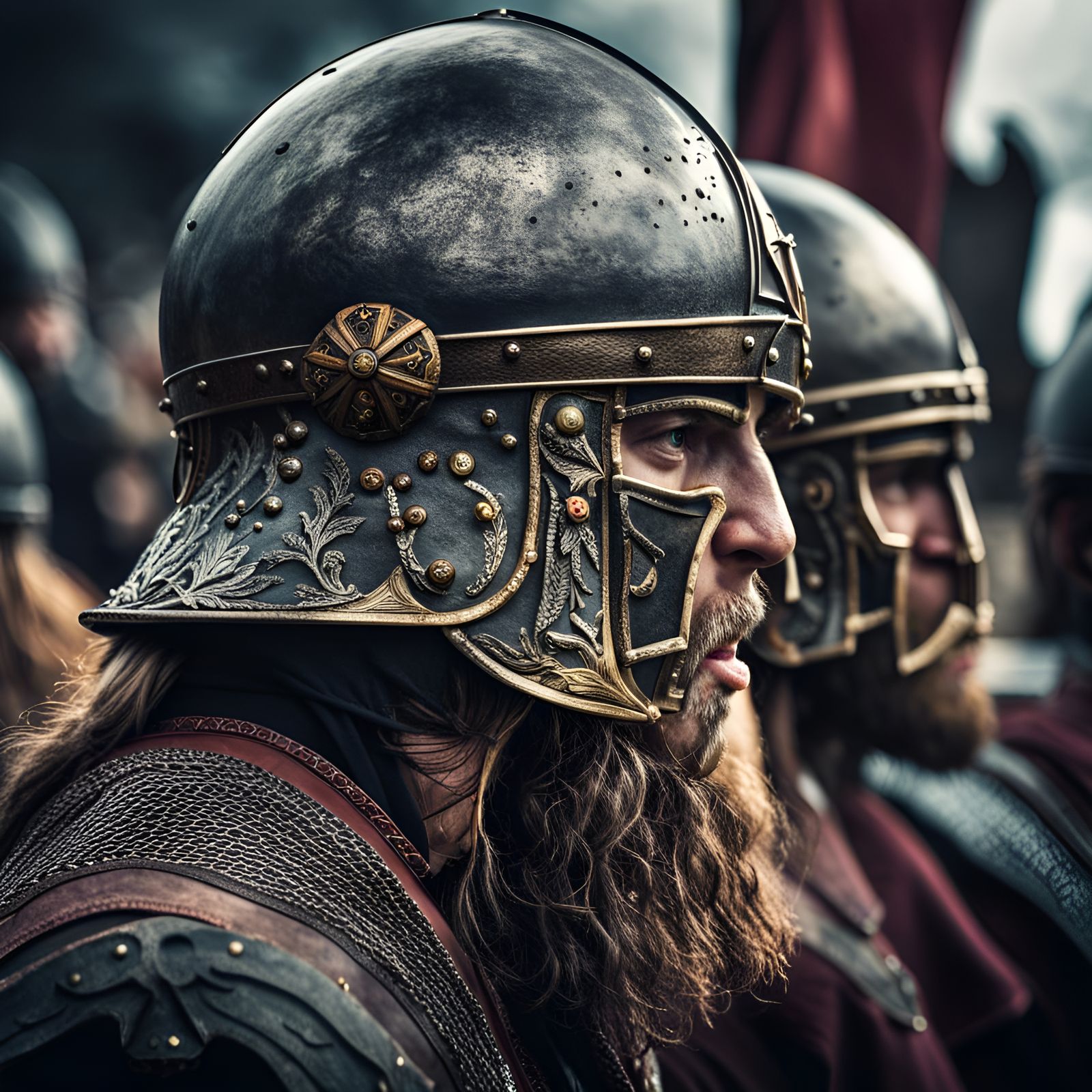 Hyperrealistic Vikings in Spectacular Helmets