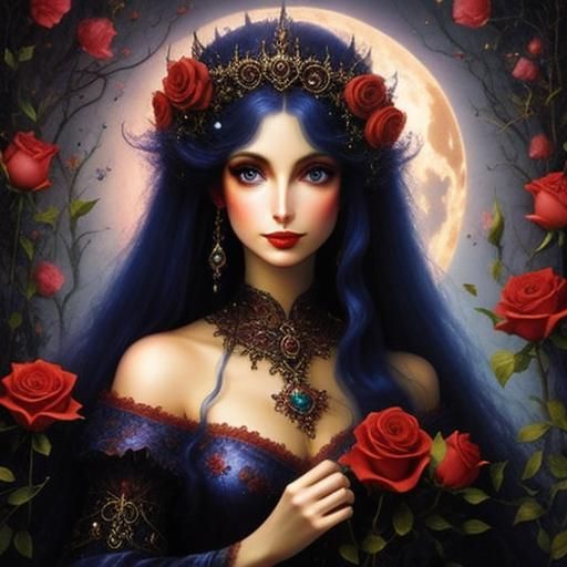 Surreal Fantasy Goddess Reigns Over an Enchanted Dreamscape