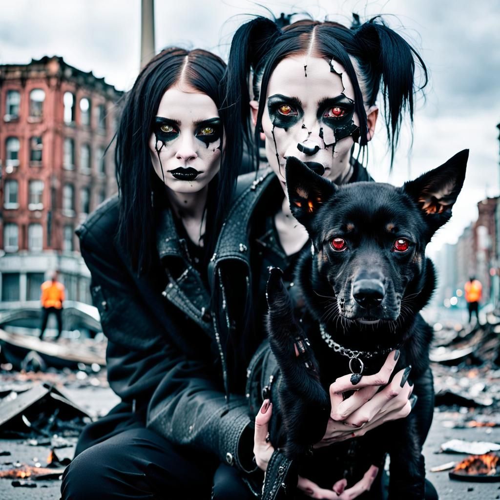 Gothic Model in Decayed Cityscape