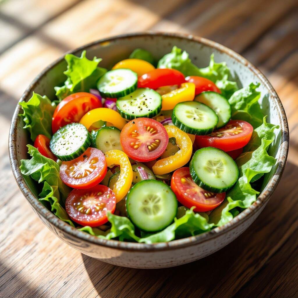 Vibrant Vegetable Salad Still Life Painting
