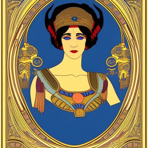 Cleopatra Portrait in Art Nouveau Style