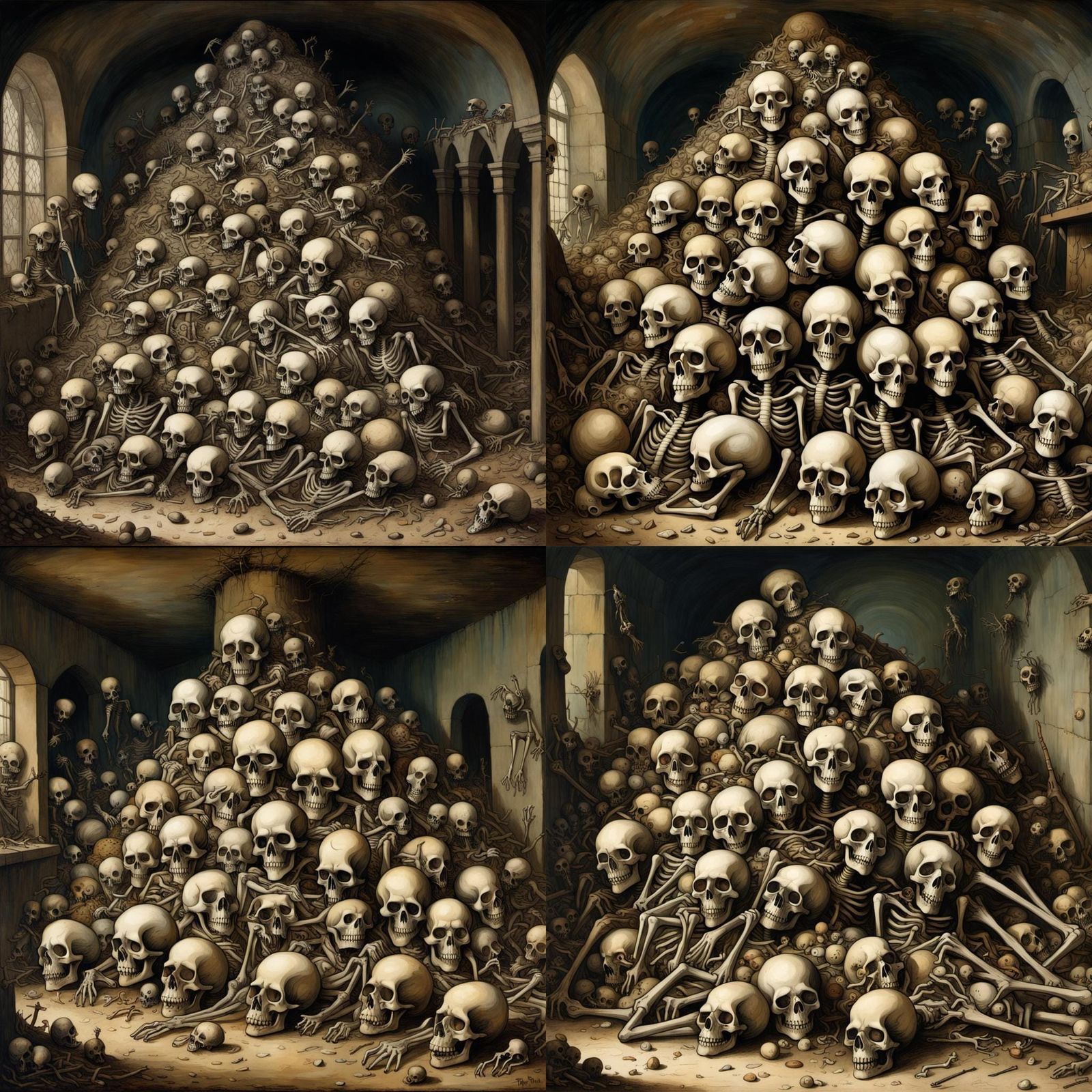 Eerie Skeletons in Emperor's Basement: Gothic Horror