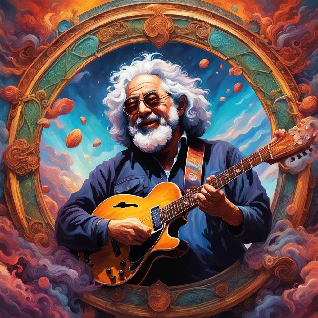 Jerry Garcia Hits Home Run: Detailed Portrait