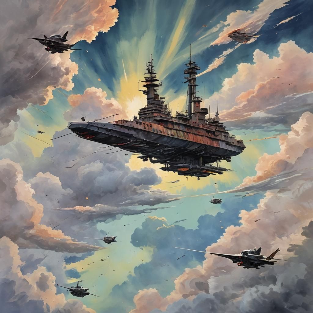 Sci-Fi Alien Invasion with Quantum Bombardment