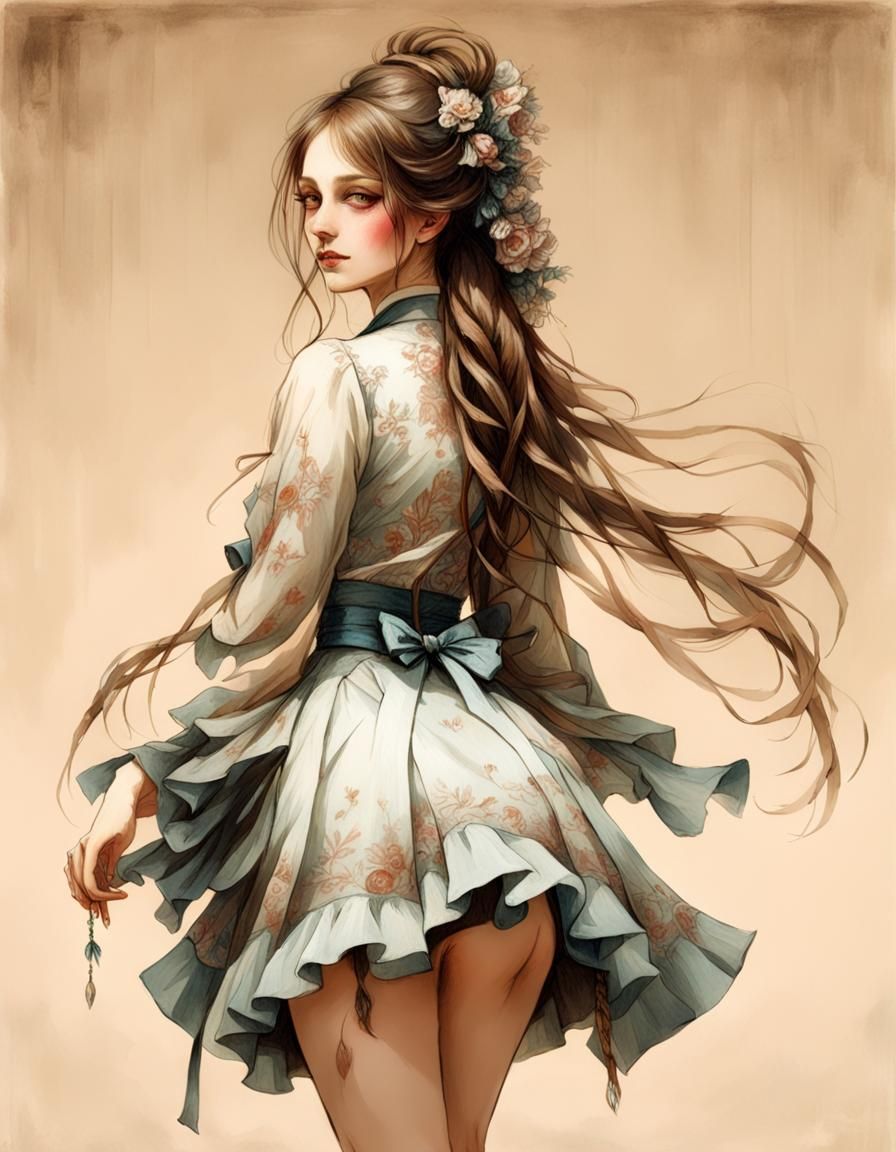 Elegant Woman in Vivid Hyperrealistic Style