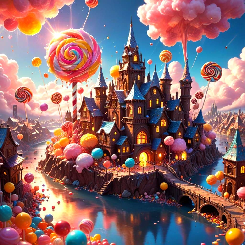 Candy Cityscape: A Digital Painting Masterpiece