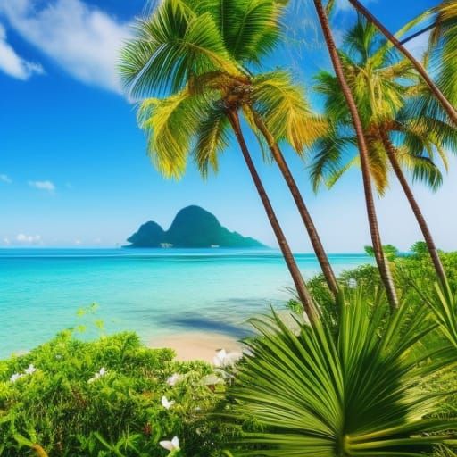beautiful tropical beach in the Maldives with beautiful flow...