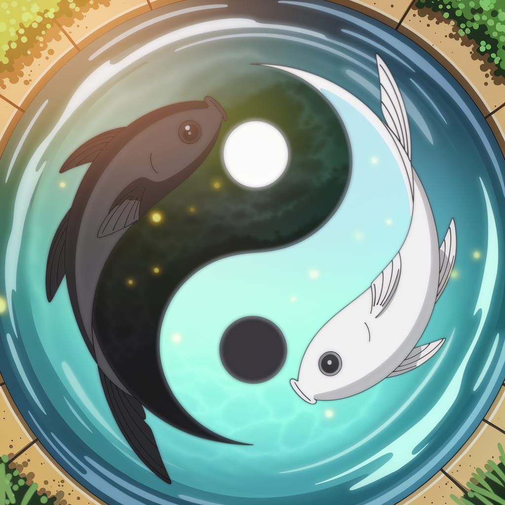 Anime Yin-Yang Fish in Harmony