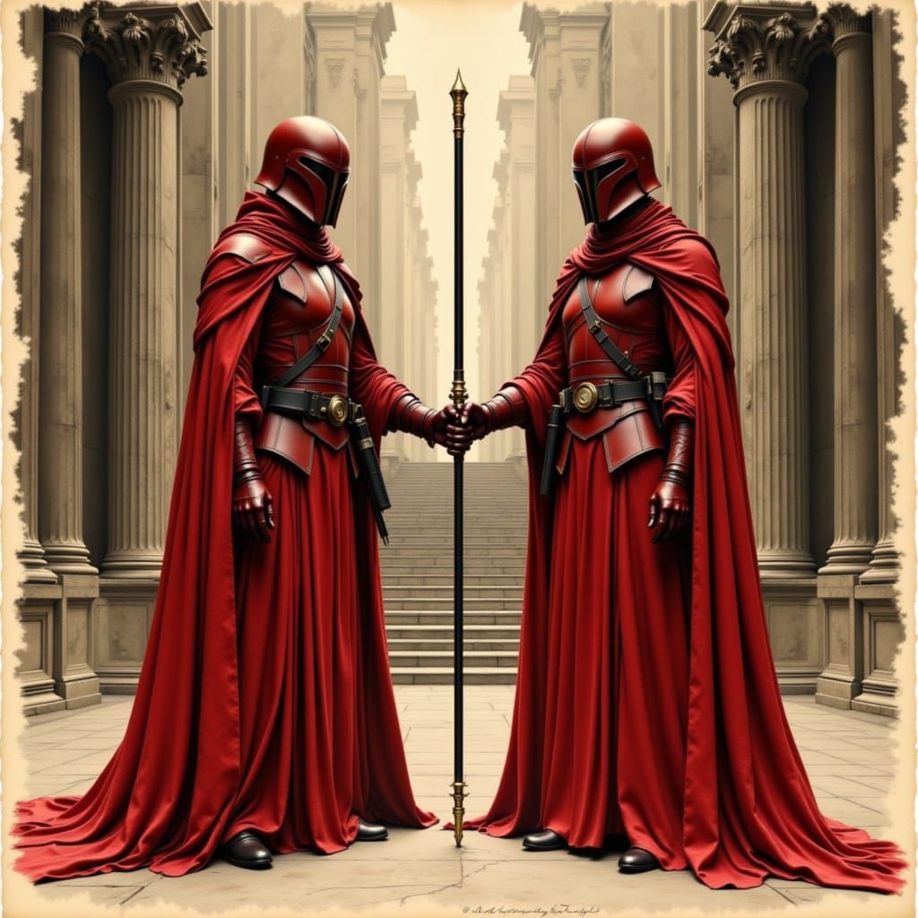 Renaissance Drawing of Star Wars Imperial Guards