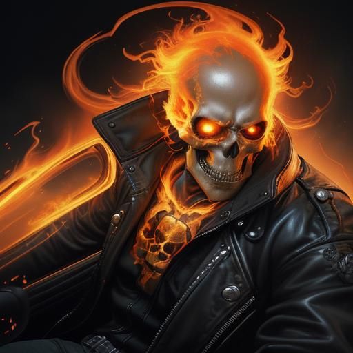 Ghost Rider Flaming Skull Portrait in Unreal Engine 5