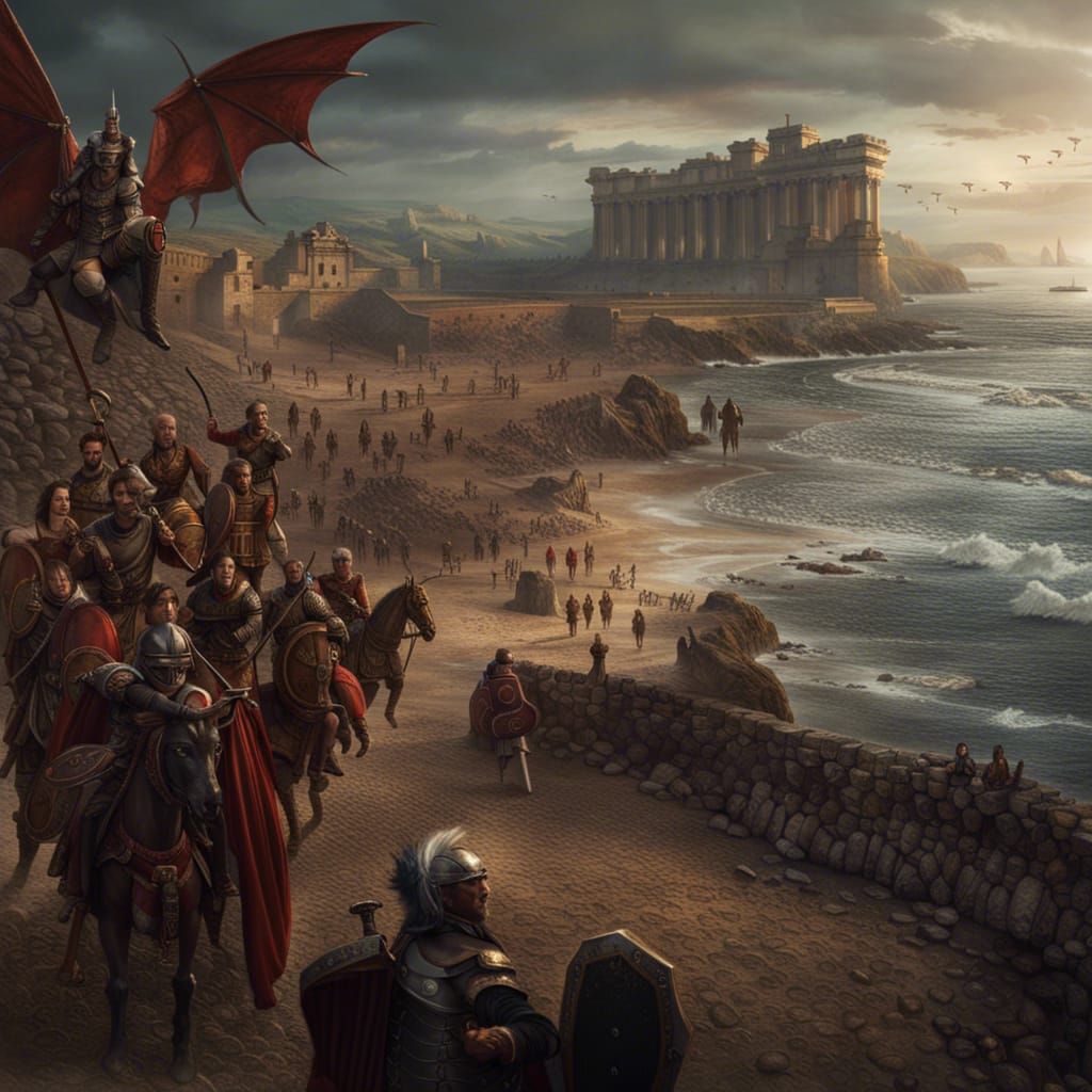 Roman Centurions Ride Dragons on Vinland Shores