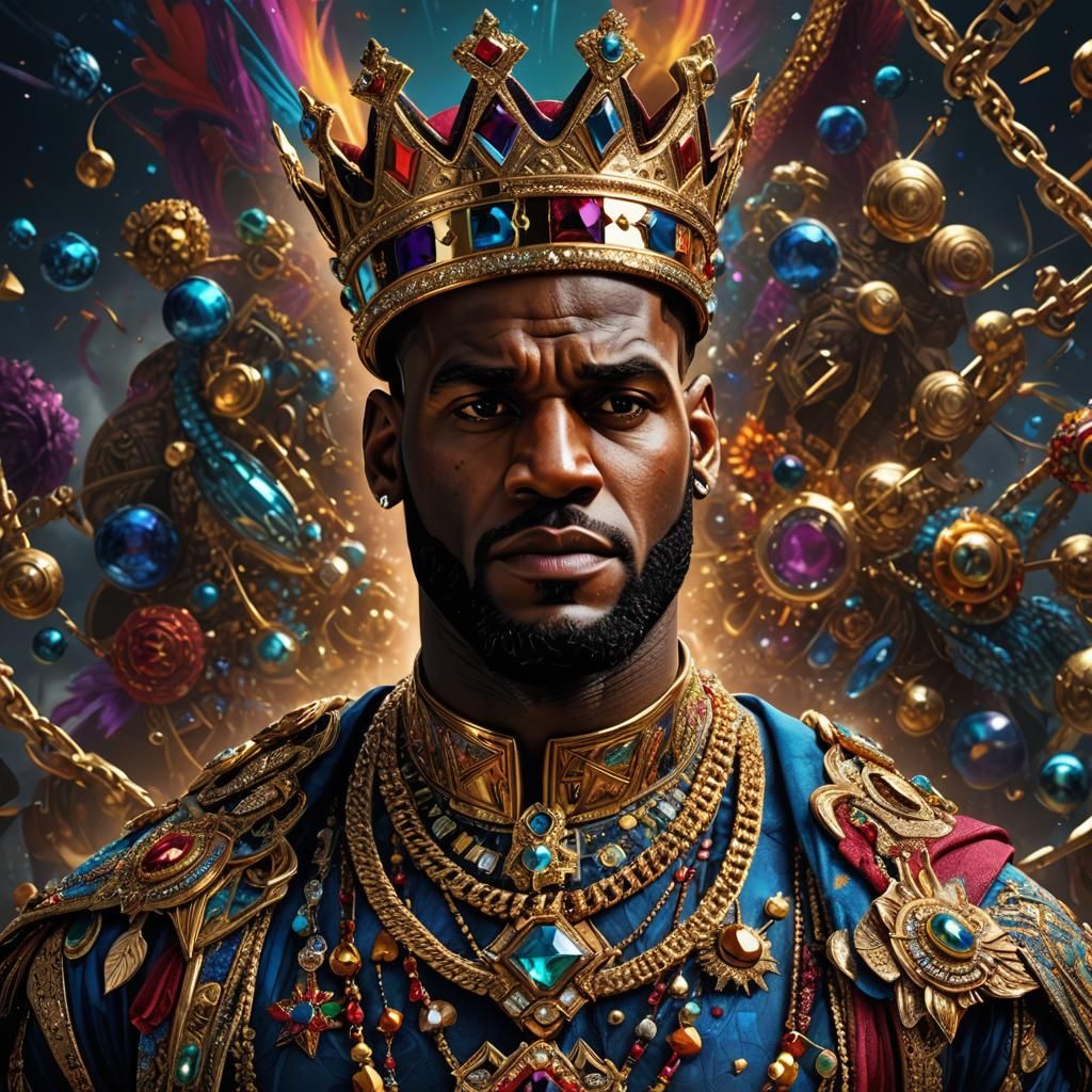 Hyperrealistic Portrait of a King with Crown
