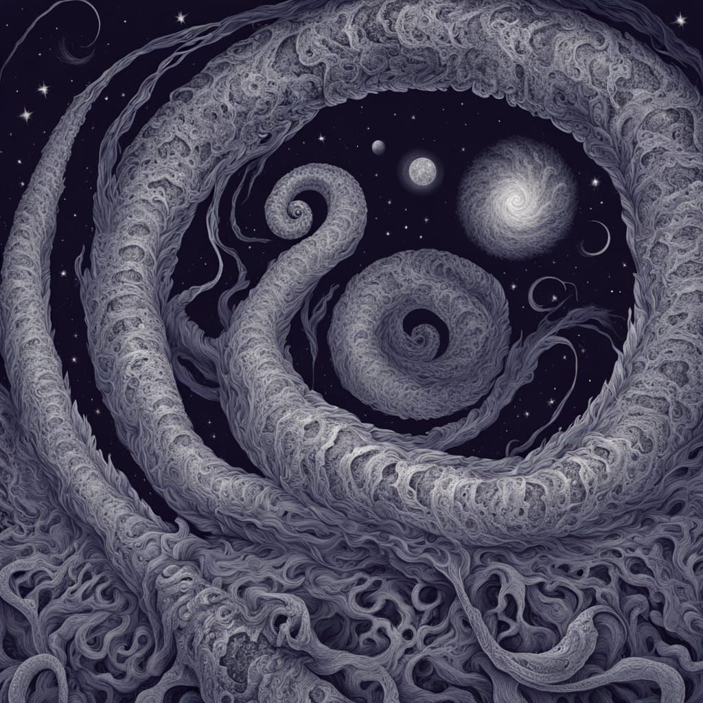 Surreal X-Ray Serpent in Cosmic Void