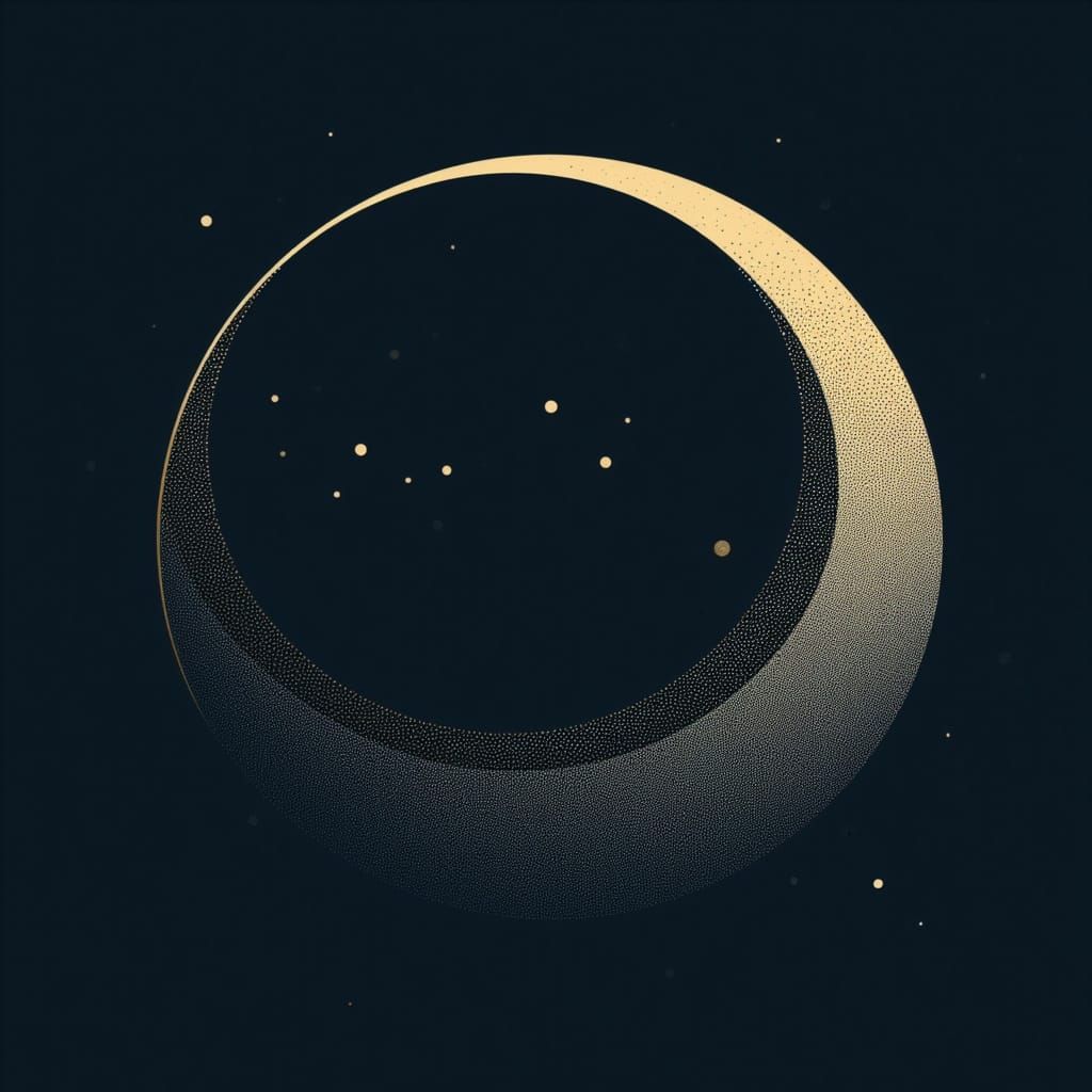 Crescent Moon in the Night Sky