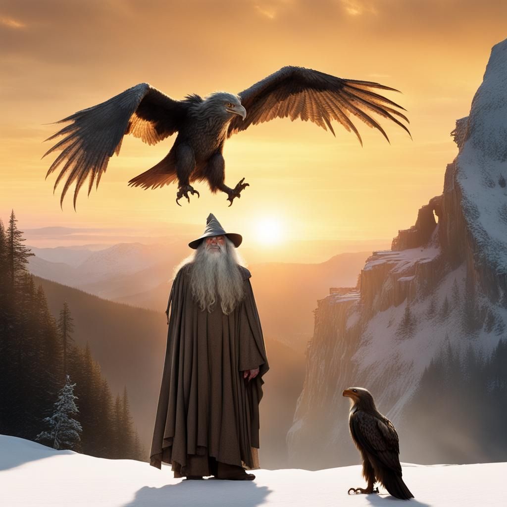 Radagast Meets Gandalf Under Golden Hour