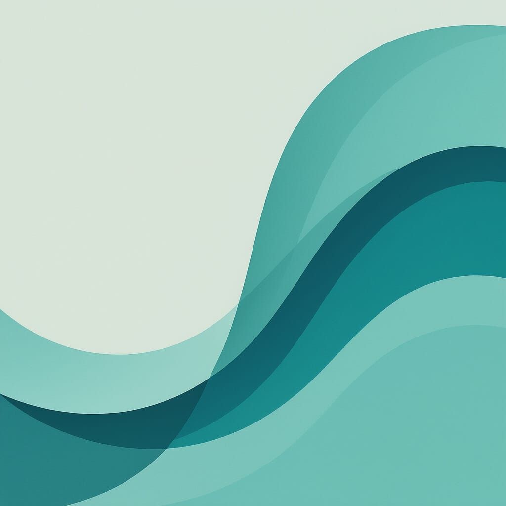 Modern Flyer Design with Soft Blue Green Gradient and Wavy C...