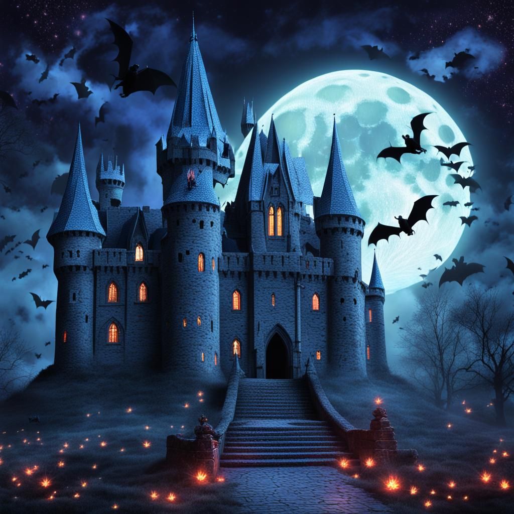 Count Dracula at Gothic Castle, Astral Illustration