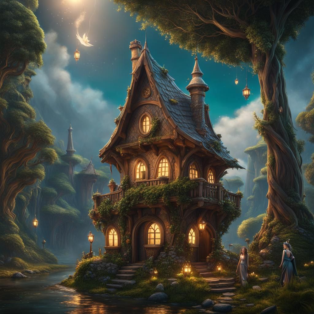 Enchanting Fairy Home in Detailed Matte Painting