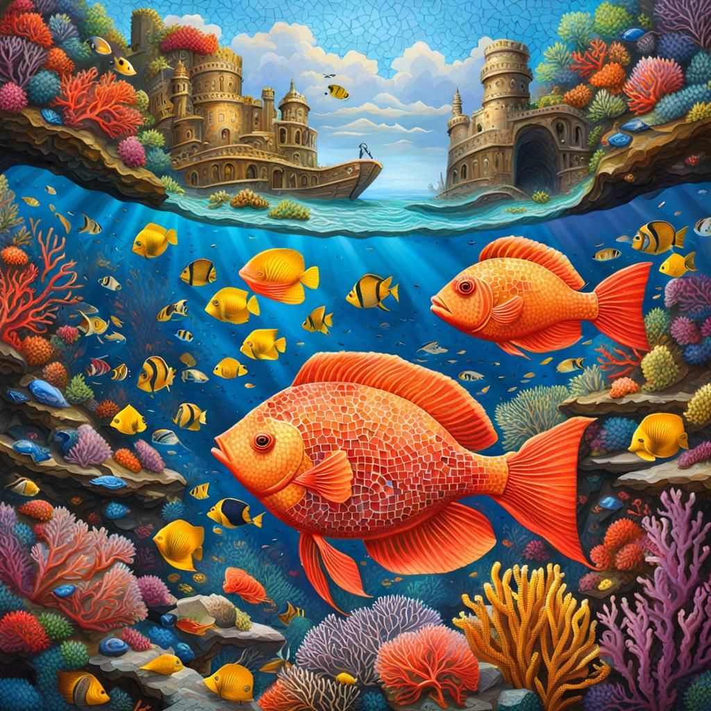 Underwater Mosaic Scene
