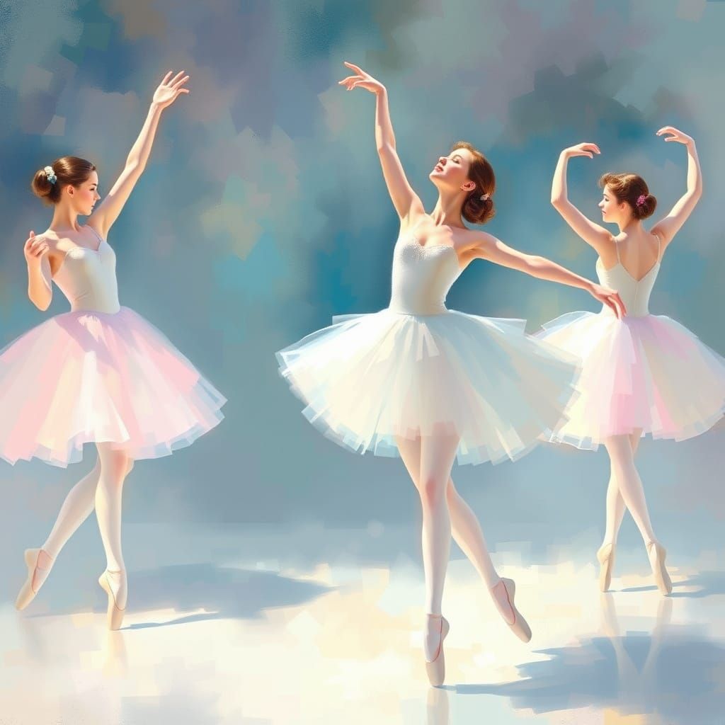 Ballet Dancers in Pastel Hues