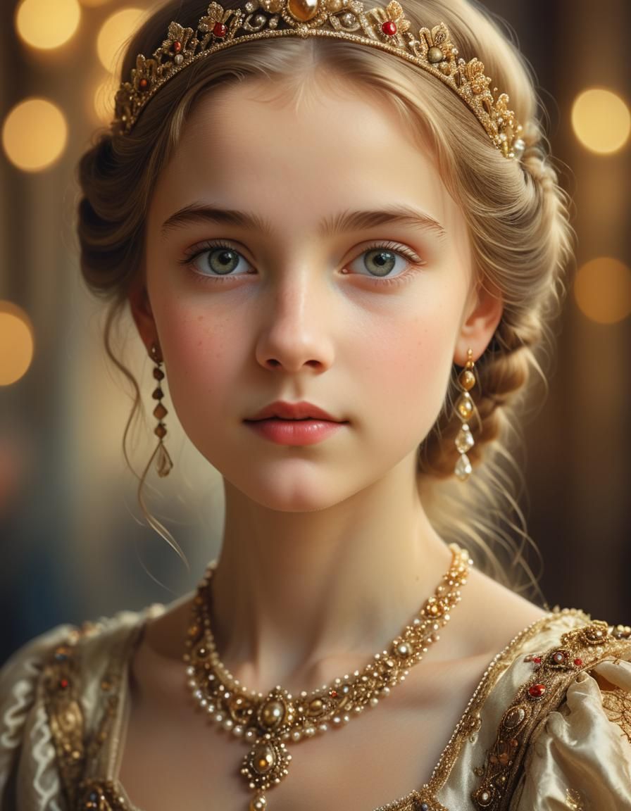Renaissance Princess Portrait with Majestic Poise