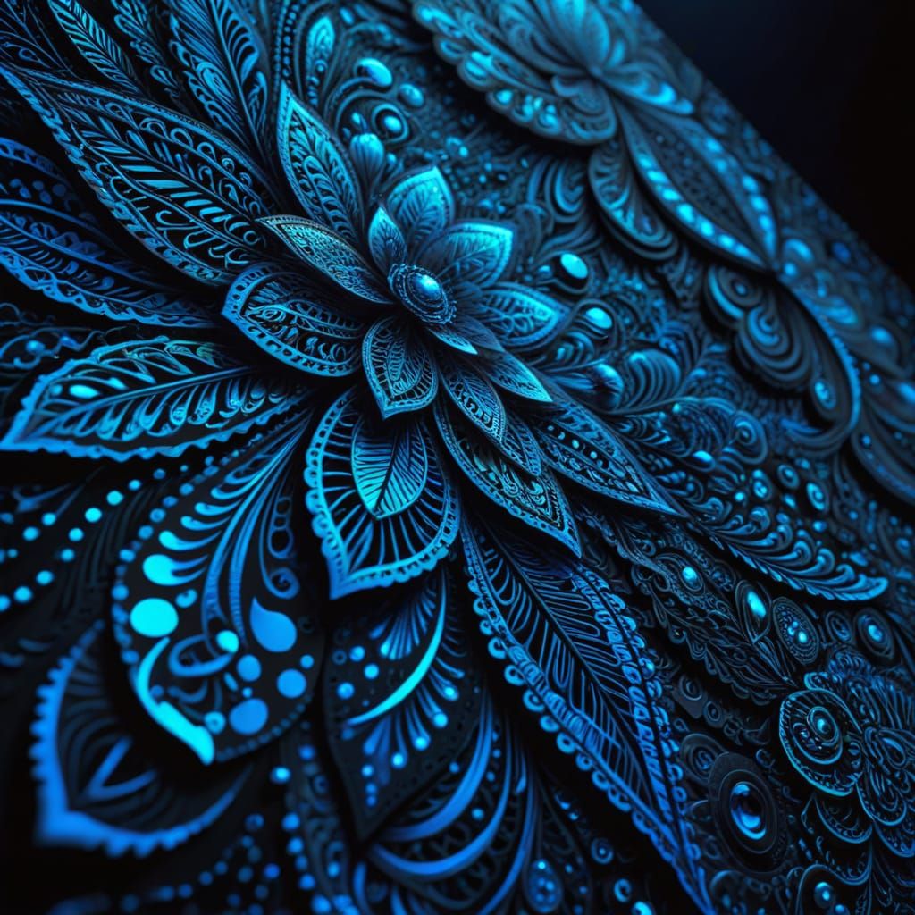 Hologram with Zentangle Lace Pattern