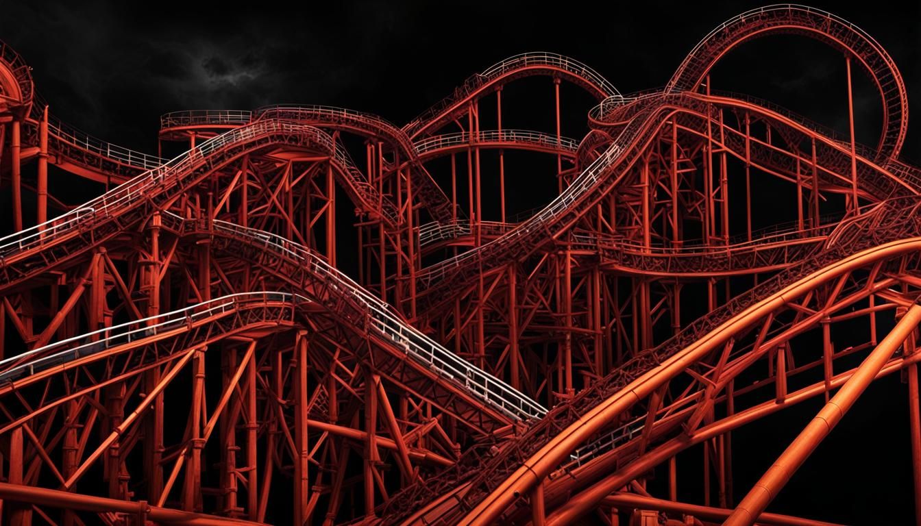Haunted Roller Coaster in Dark Fantasy Style