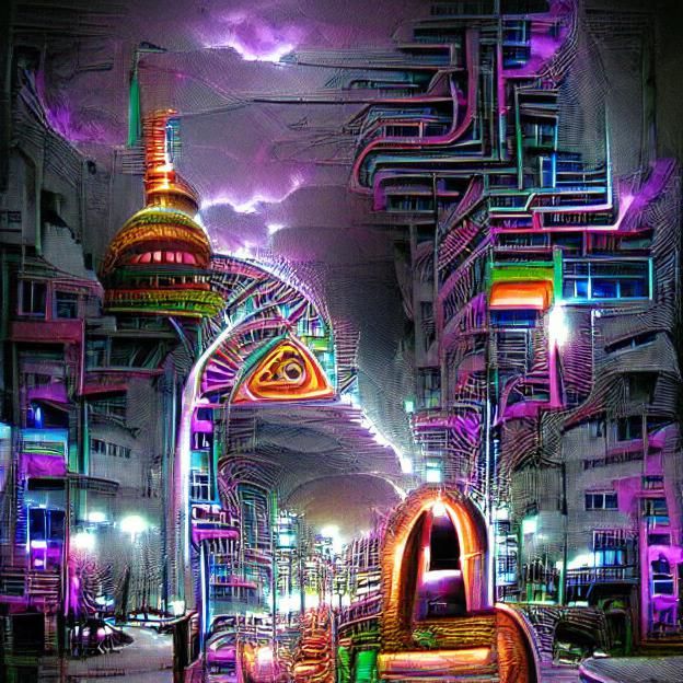 Psychedelic Cyberpunk Gateway to Infinity