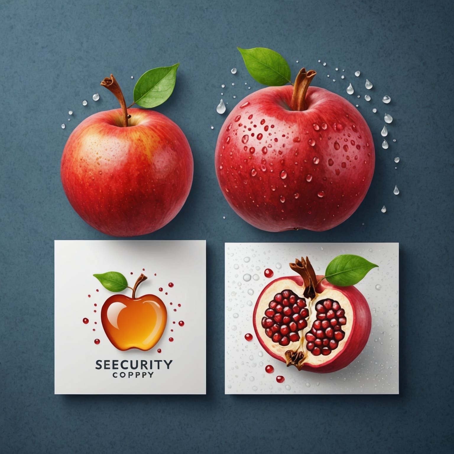 Greeting Card with Pomegranate, Apple and Honey