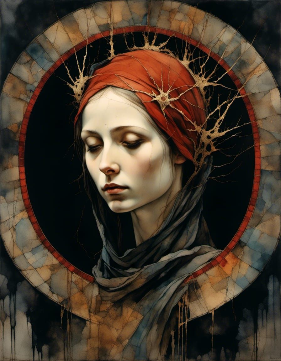 Portrait of a Saint in Velvet Dress