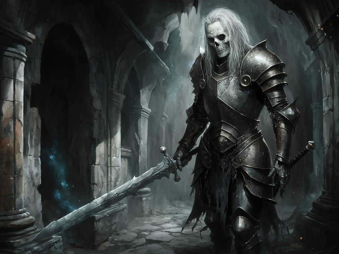 Haunted Undead Knight in Ancient Tomb