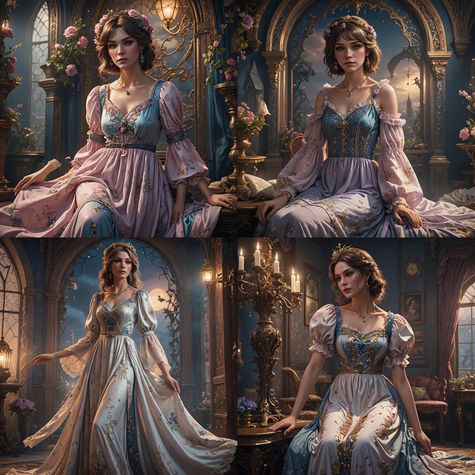 Crossdresser in Nightgown: Detailed Fantasy Concept Art