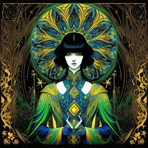 Surrealist Composition in Aubrey Beardsley Style