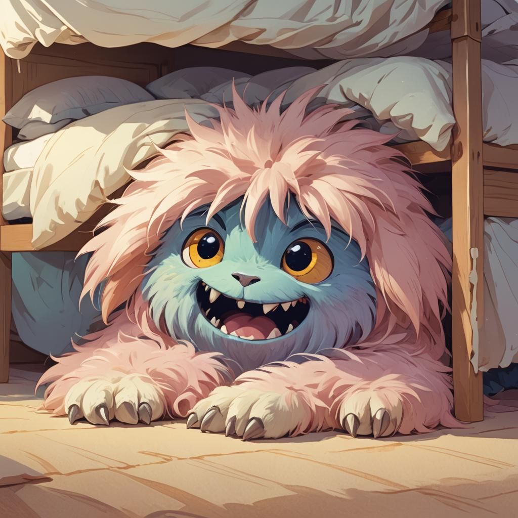Shy Monster Peek-a-Boo: Cute Concept Art