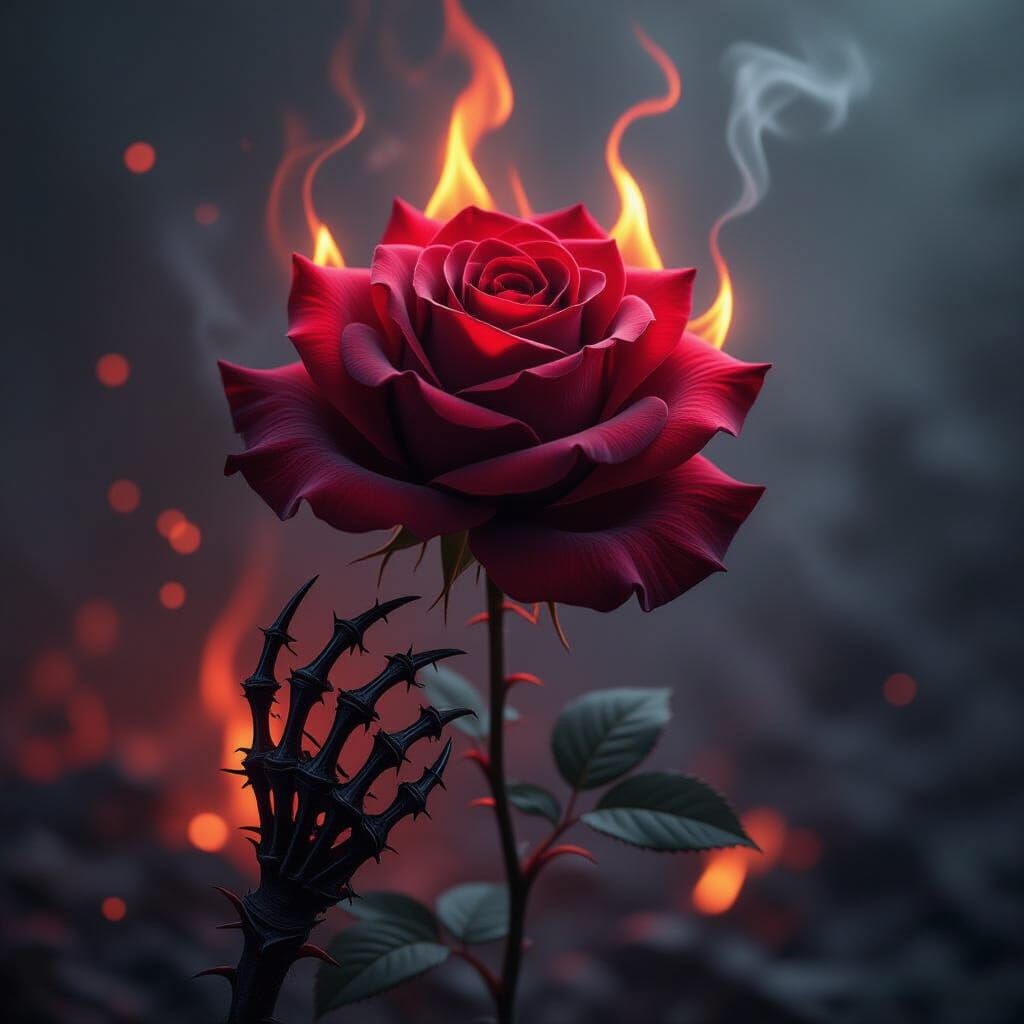 Hellish Rose in Gothic Fantasy Style