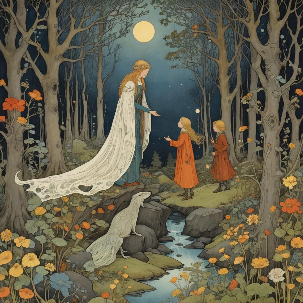 Mystical Scandinavian Folklore in Art Nouveau Style