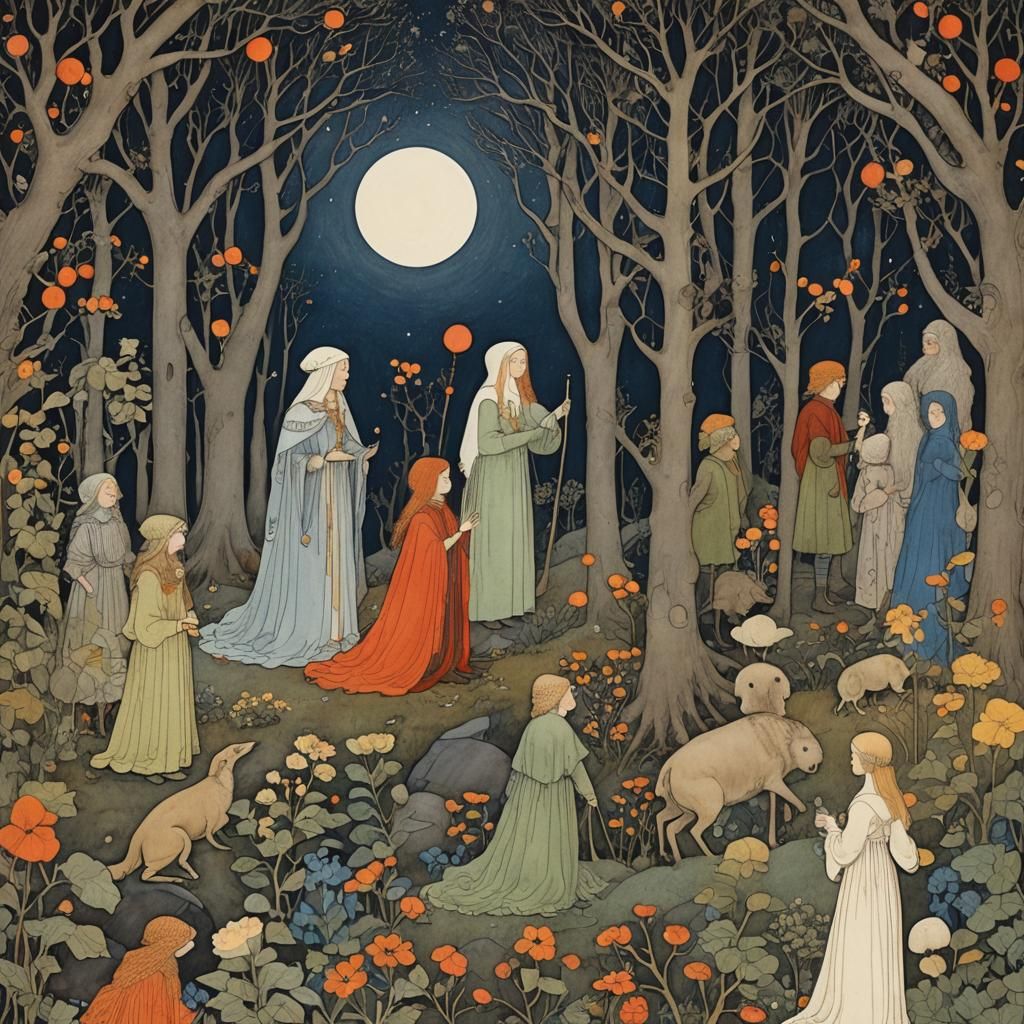 Mystical Scandinavian Folklore in Art Nouveau Style