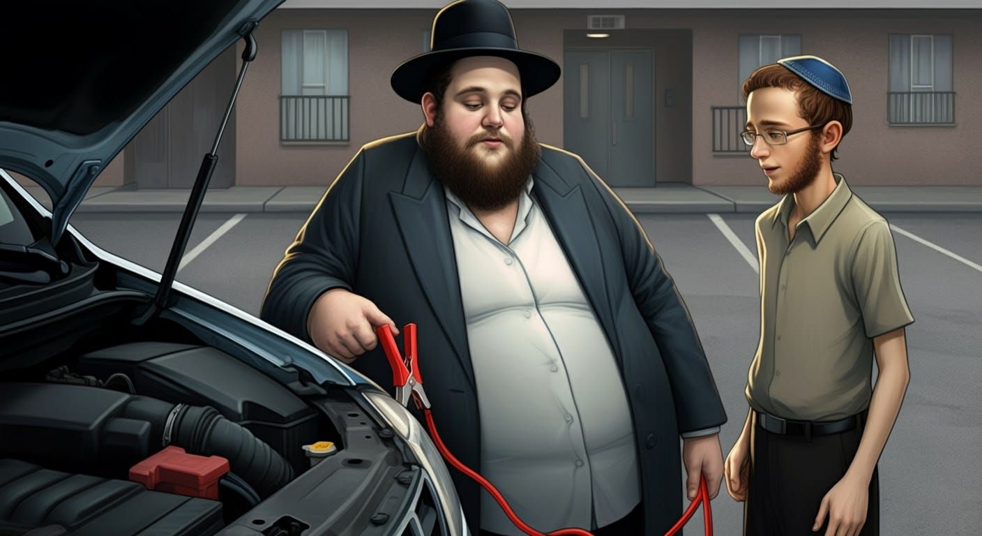 Helpful Hasidic Man Assists Neighbor in Parking Lot