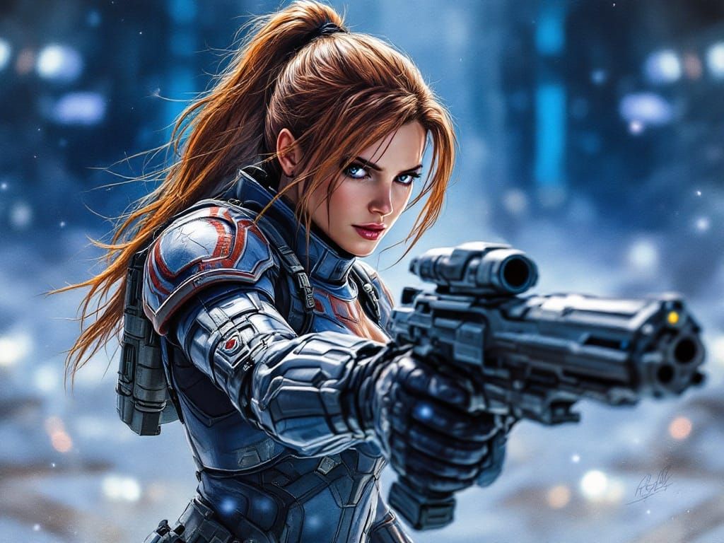 Commander Shepard Battles Cerberus on the Citadel in Waterco...