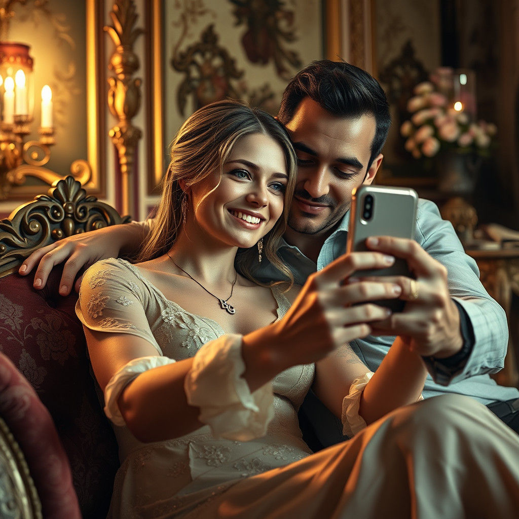 Croatian Beauty in Renaissance Selfie Scene