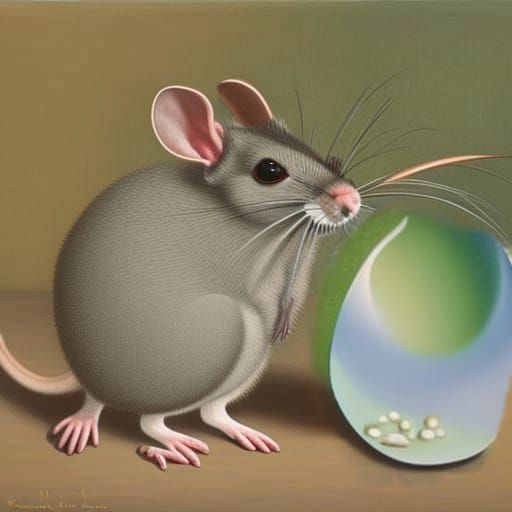 Realistic Green Acorns in Egg-Tempera Painting