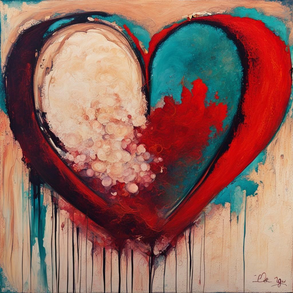 Abstract Art Expressing Love in Complementary Colors