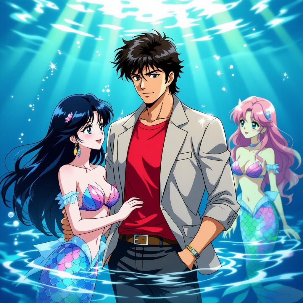 City Hunter's Ryo Saeba Meets Mermaid Tsukasa Hojo in Golden...