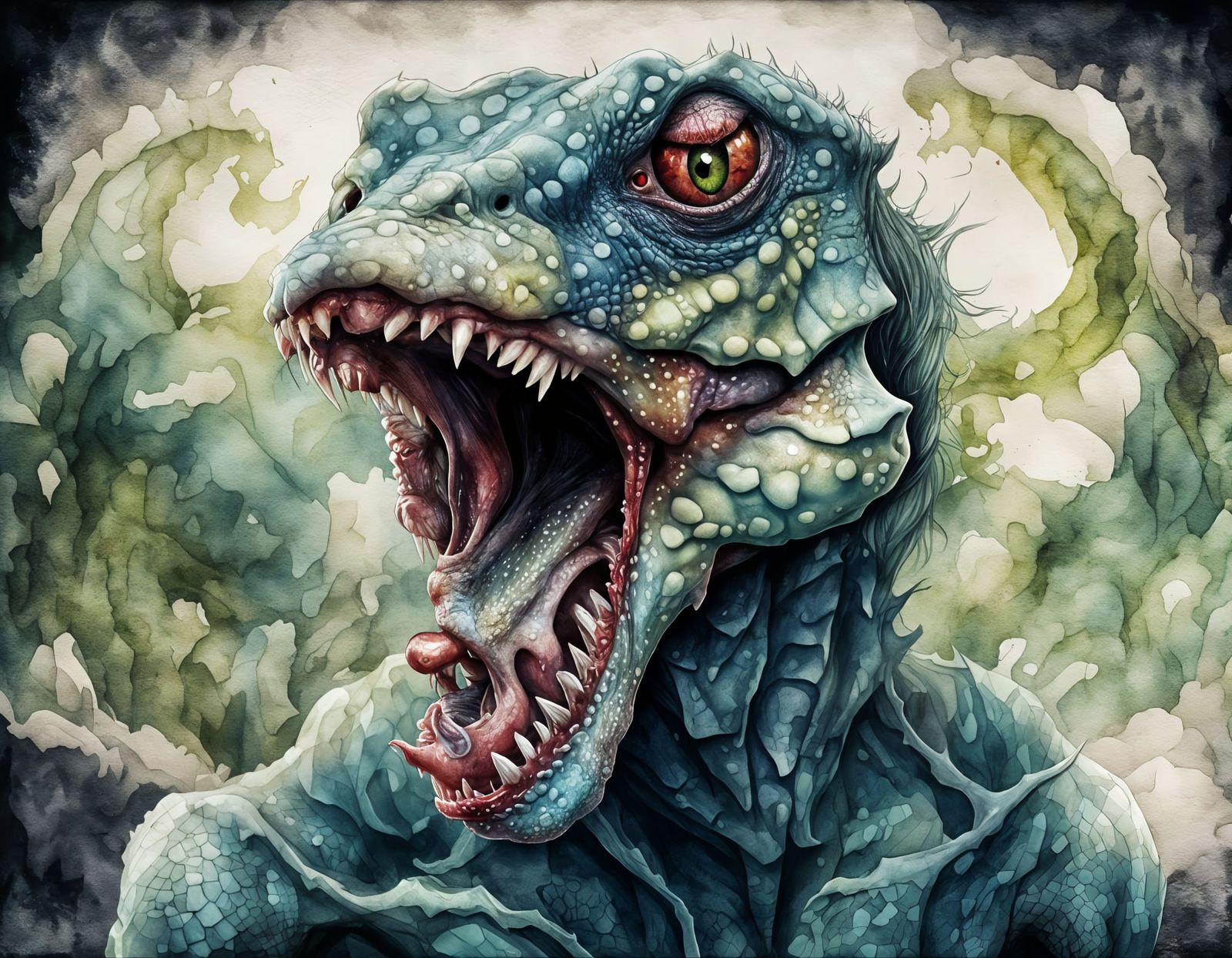 Ethereal Macabre Lizard Hybrid in Fantasy Style